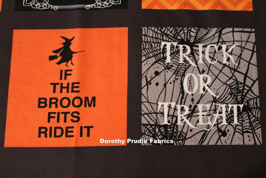 FABRIC HALLOWEEN KEEP Calm Bonehead fabric Panel   We combine shipping