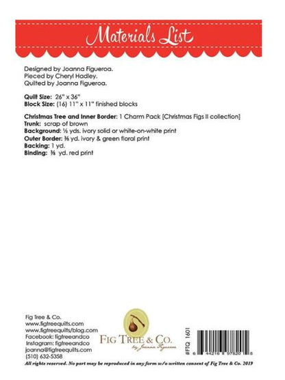 PATTERN Oh CHRISTMAS TREE Wall Quilt or Table Topper Charm Pack Friendly