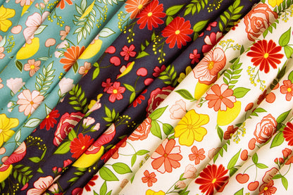 CHARM PACK  5"  REFLECTIONS Florals Cherries Garden  by Riley Blake