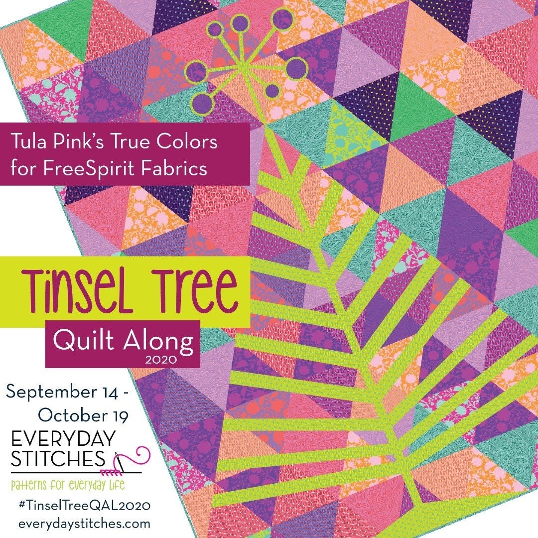 PATTERN TINSEL TREE Christmas 2 Sizes Triangle Quilt