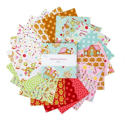 Gingerbread Kisses  5" CHARM Pack 42 Pieces by Riley Blake