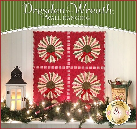 Clearance PATTERN DRESDEN WREATH wall hanging by Shabby Fabrics