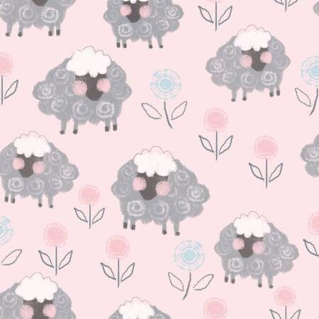 Clearance FABRIC FLANNEL SHEEP in the Field by A E Nathan