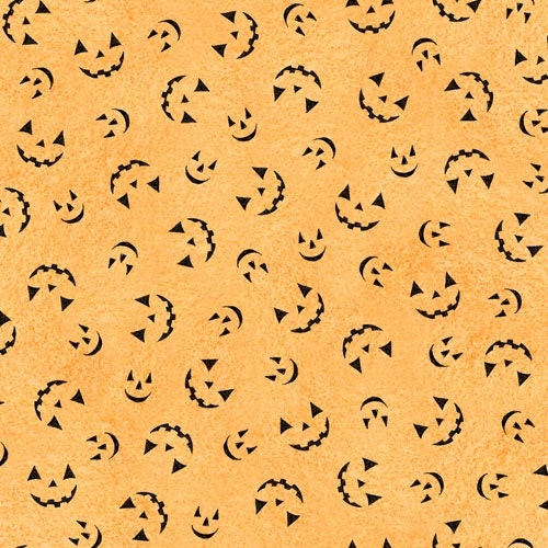 Clearance FABRIC HALLOWEEN Pumpkin Jack O' Lantern FACES 1/2 Yard