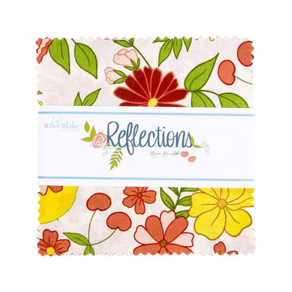 CHARM PACK  5"  REFLECTIONS Florals Cherries Garden  by Riley Blake