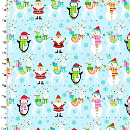 FABRIC SANTA and Friends CHRISTMAS  1 Yard   We combine shipping