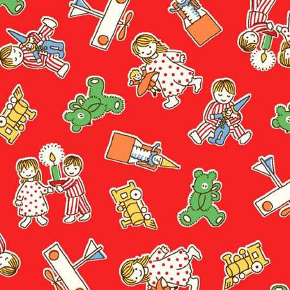 Sale FABRIC Candy Cane Lane Red Christmas Children and Toys by Windham    We combine shipping