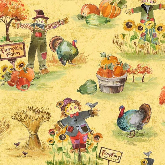 Clearance FABRIC PUMPKIN Farm Scarecrows   1 Yard