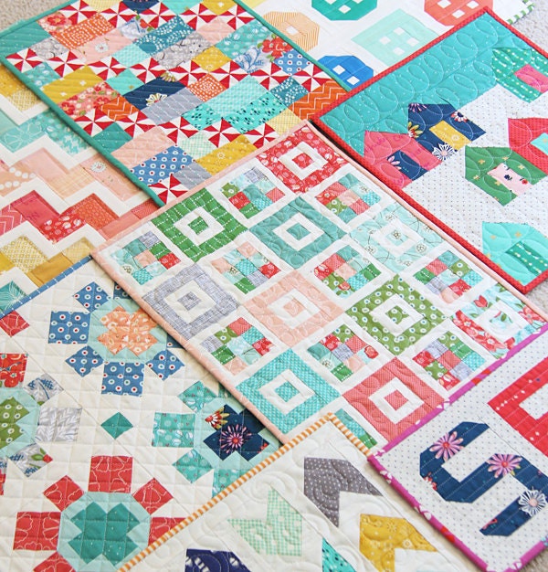 PATTERNS 8 patterns in one MINI QUILTS by Cluck Cluck Sew Buttons House Blocks, More