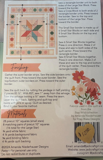 PATTERN PRIMROSE STAR Quilt Pattern