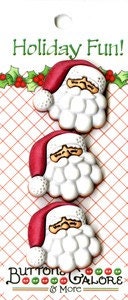 BUTTONS SLEEPING SANTA set of 3