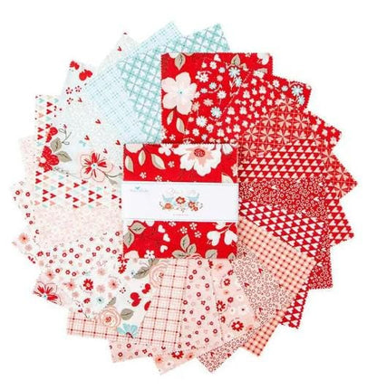 You and Me Floral and Hearts  5" CHARM Pack by Riley Blake