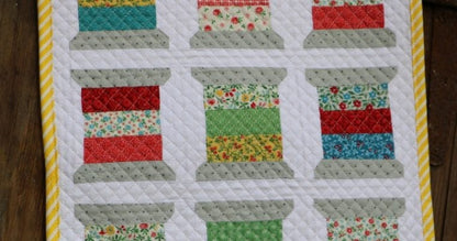 PATTERN mini quilt wall hanging SPOOLS so Cute