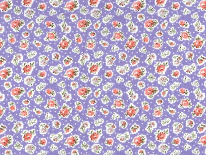 FAT QUARTER You Choose the Color ROSES Feedsack Style Tiny Retro Attic Treasures