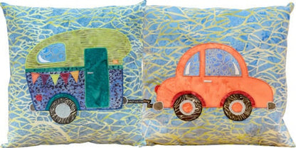 Clearance PATTERN Happy CAMPER Pillow Duet Trailer Car pattern to make both