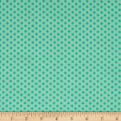 FABRIC Fat Quarter Tiny Daisy Floral Bee Basics Teal green  Fat Quarter    We combine shipping