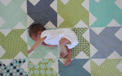 PATTERN BABY LOVE Quilt or Table Topper Churn Dash