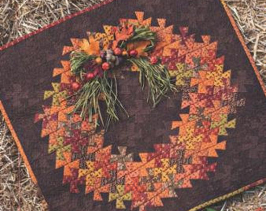 PATTERN TWISTER HARVEST Pinwheel Fall Autumn Wreath Quilt Wall Hanging